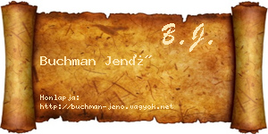 Buchman Jenő névjegykártya